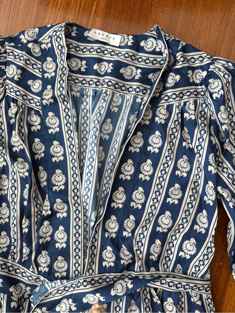 Sandro Enrika Silk Tie Waist Dress - Picture 5 of 5